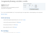 Assignment planning calculator screenshot