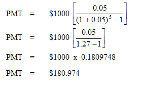 Calculation using sinking fund factor