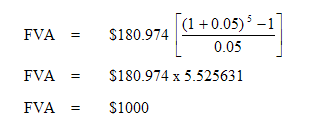 Reversed calculation using sinking fund factor